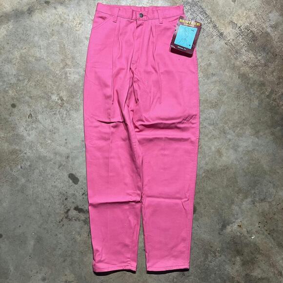 NOS Vintage 70s Rustler Pink Pleated Pants 28x31 - Picture 1 of 6